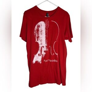 Red Post Paradise T-Shirt with Cello Design